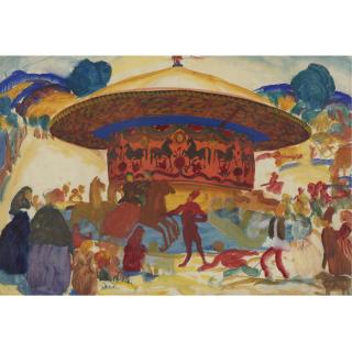 Vasily Shukhaev - Russian Study For The Painting Carousel, 1911-12