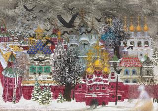 Vasily Sitnikov - Self-Portrait With Crows By The Kremlin