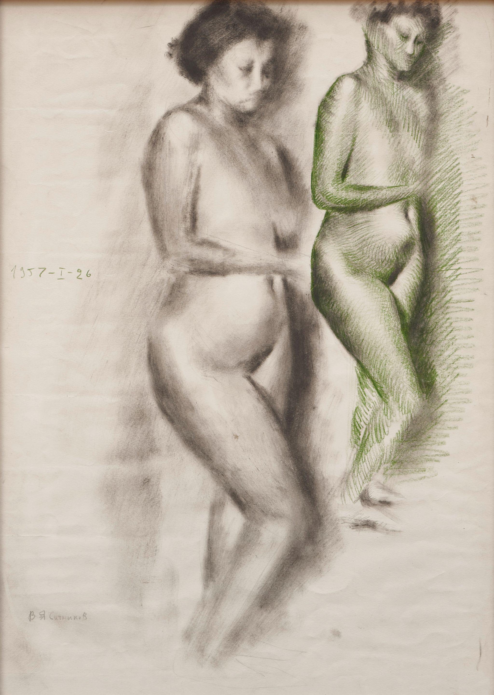 Vasily Sitnikov - Un groupe de quatre dessins/ A group of four drawings: