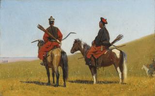 Vasily Vereshchagin - Two Chinese horsemen on the steppe