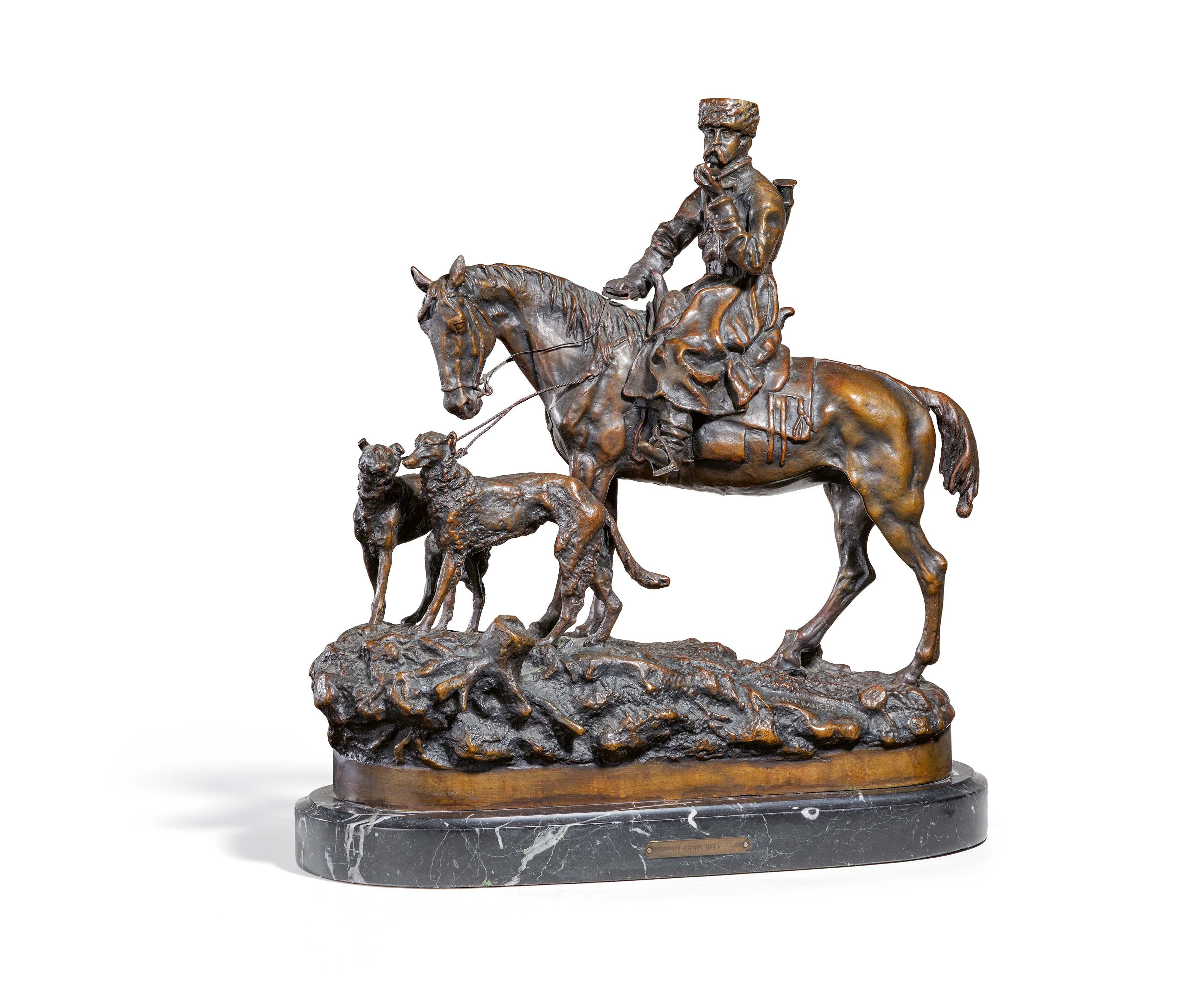 Vassili Yacovlevitch Grachev - Reiter mit zwei Windhunden.