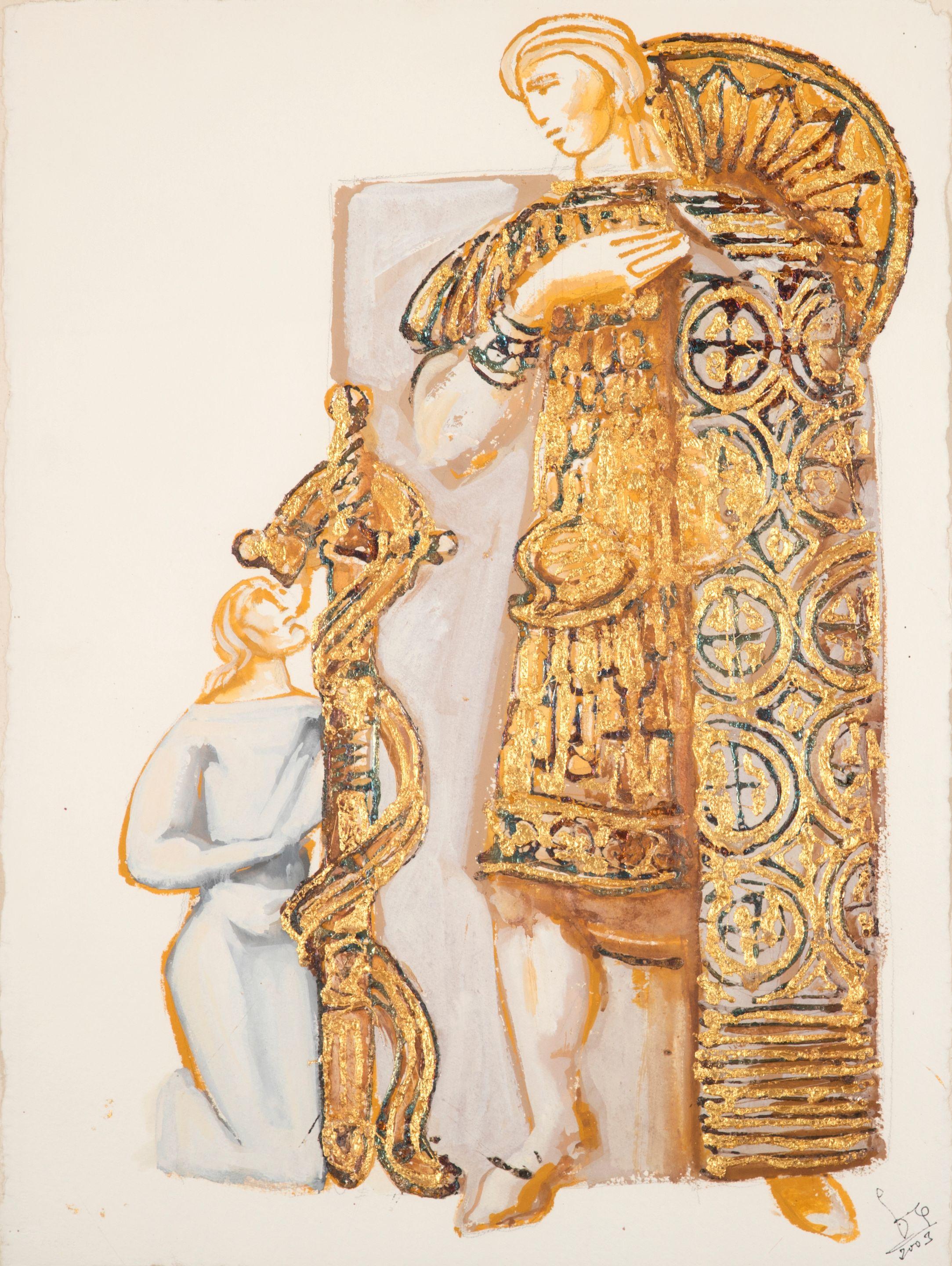 Vassilis Fotopoulos - Cinq maquettes de costumes de théâtre 76 x 58cm (29 15/16 x 22 13/16 in).(chacune)