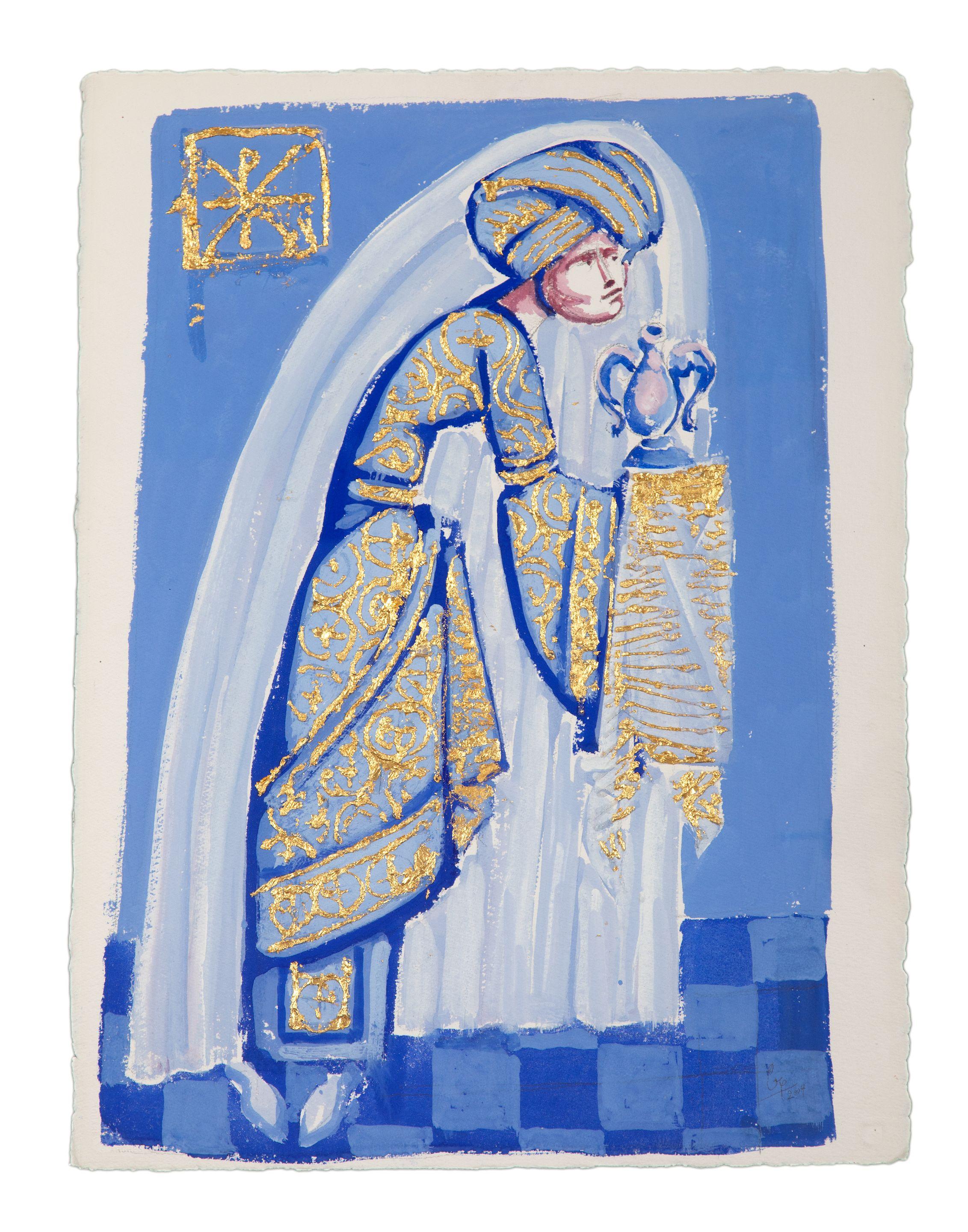 Vassilis Fotopoulos - Une paire des maquettes pour la pièce \'L\' empereur Michail\' (chacun)