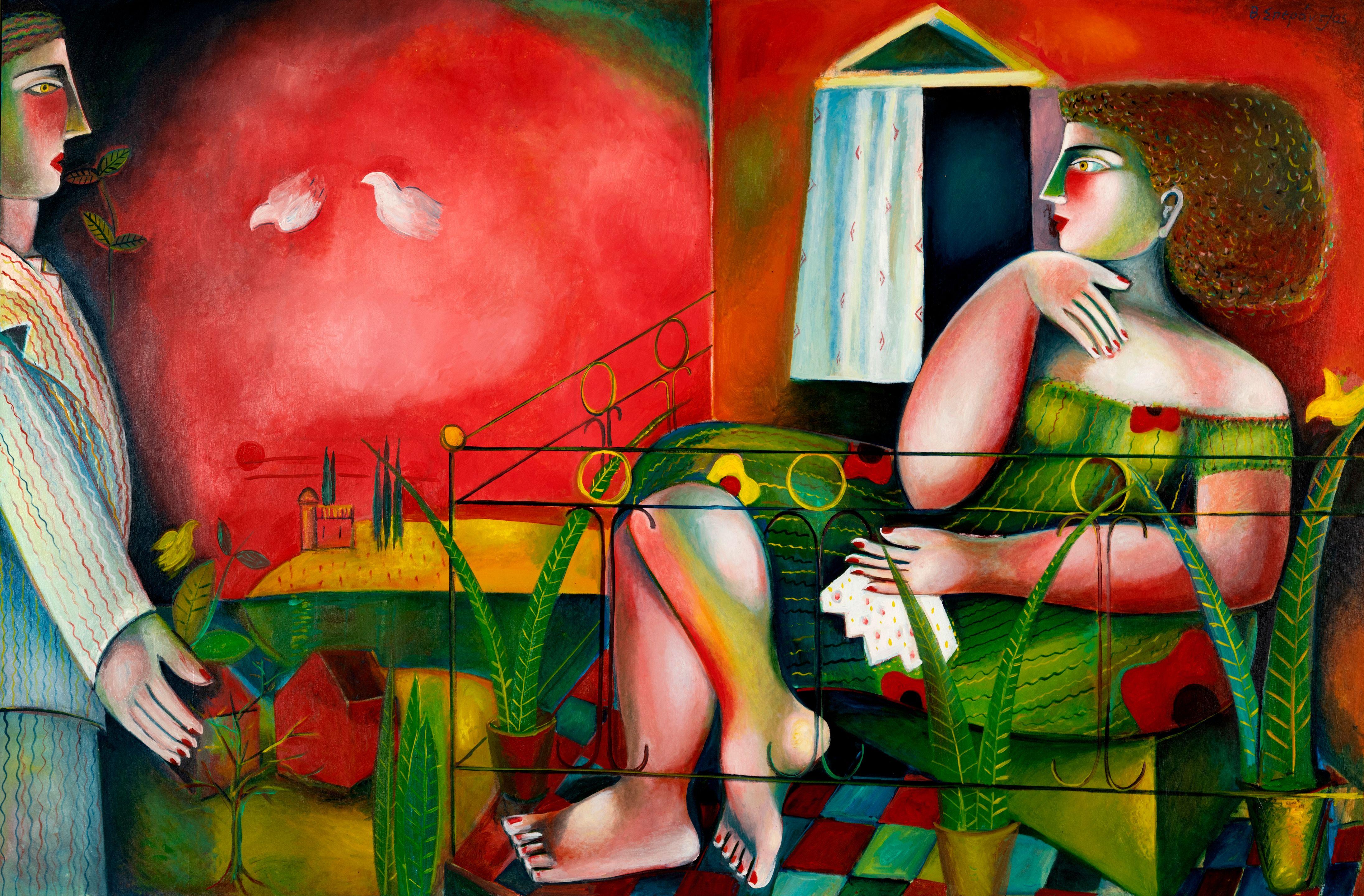 Vassilis Sperantsas - Couple sur le balcon