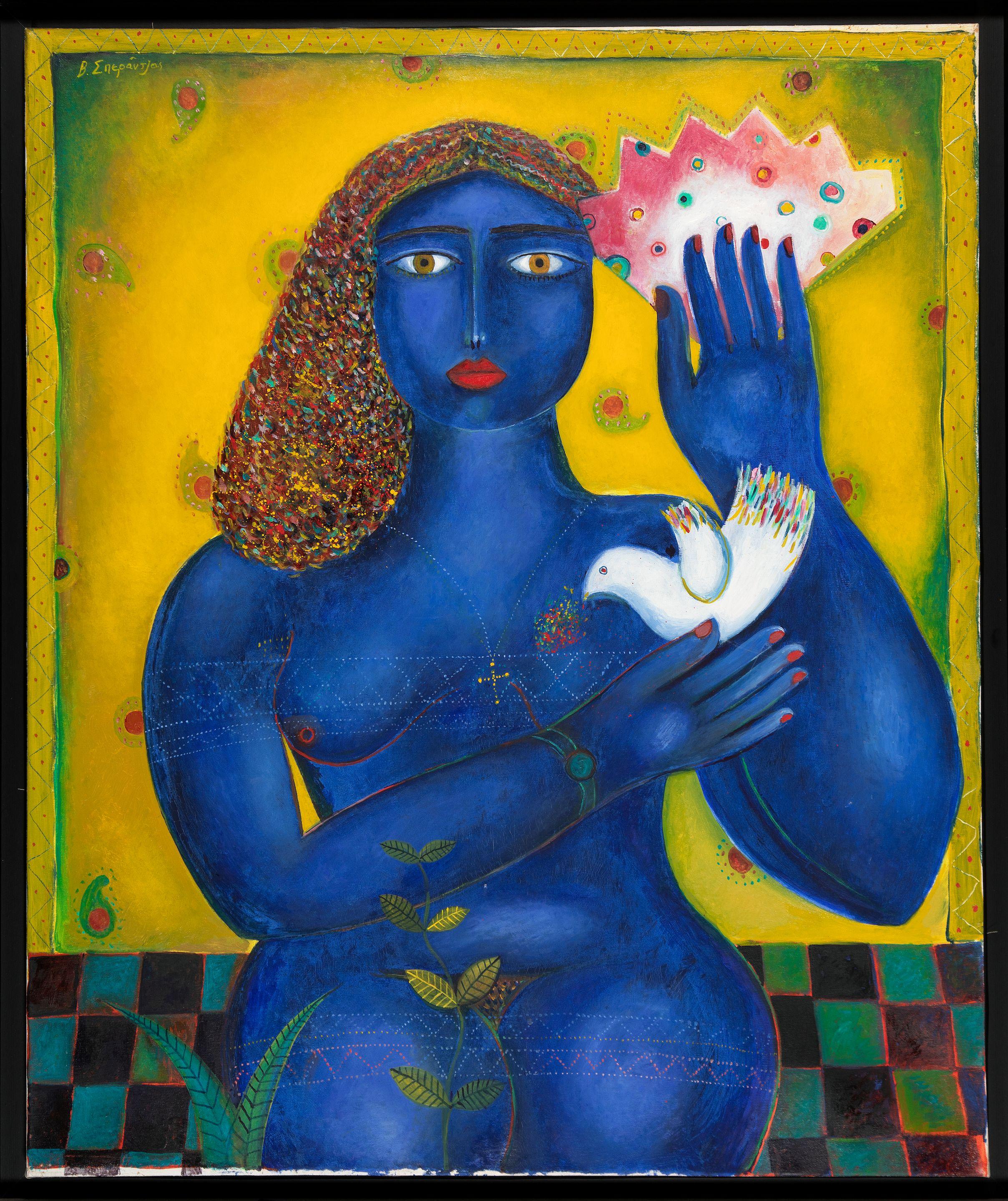 Vassilis Sperantzas - Blue woman with white dove