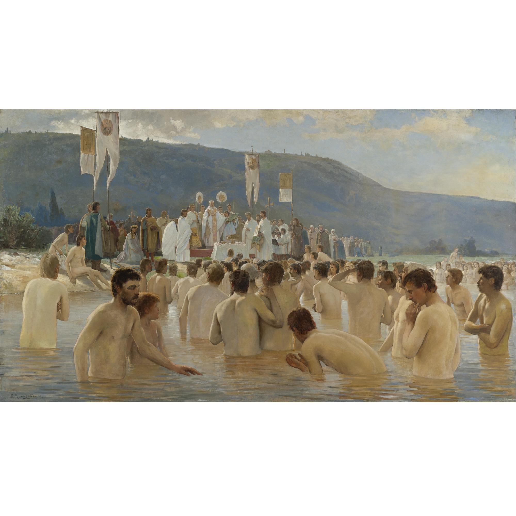 Vassily Ivanovich Navozov - Russian The Baptism Of Russia, 1887