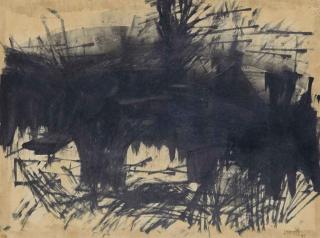 Vasudeo S. Gaitonde - Untitled (Bull Fight)