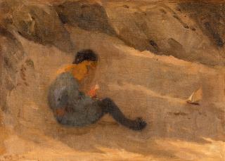 Venny Soldan-Brofeldt - A Boy Playing On The Beach.