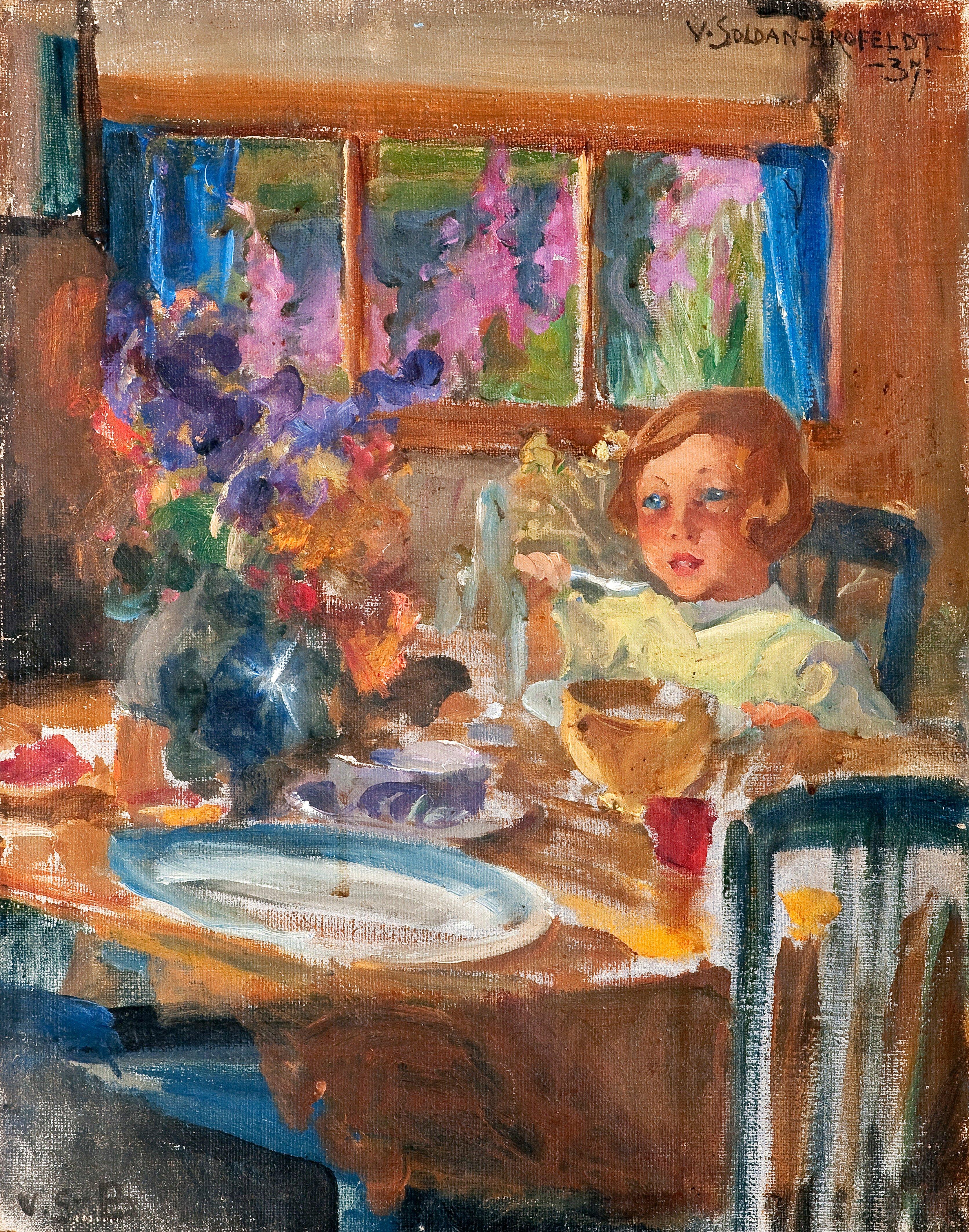 Venny Soldan-Brofeldt - A Girl At Table.