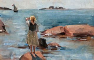 Venny Soldan-Brofeldt - A Girl On The Cliffs In Hanko.