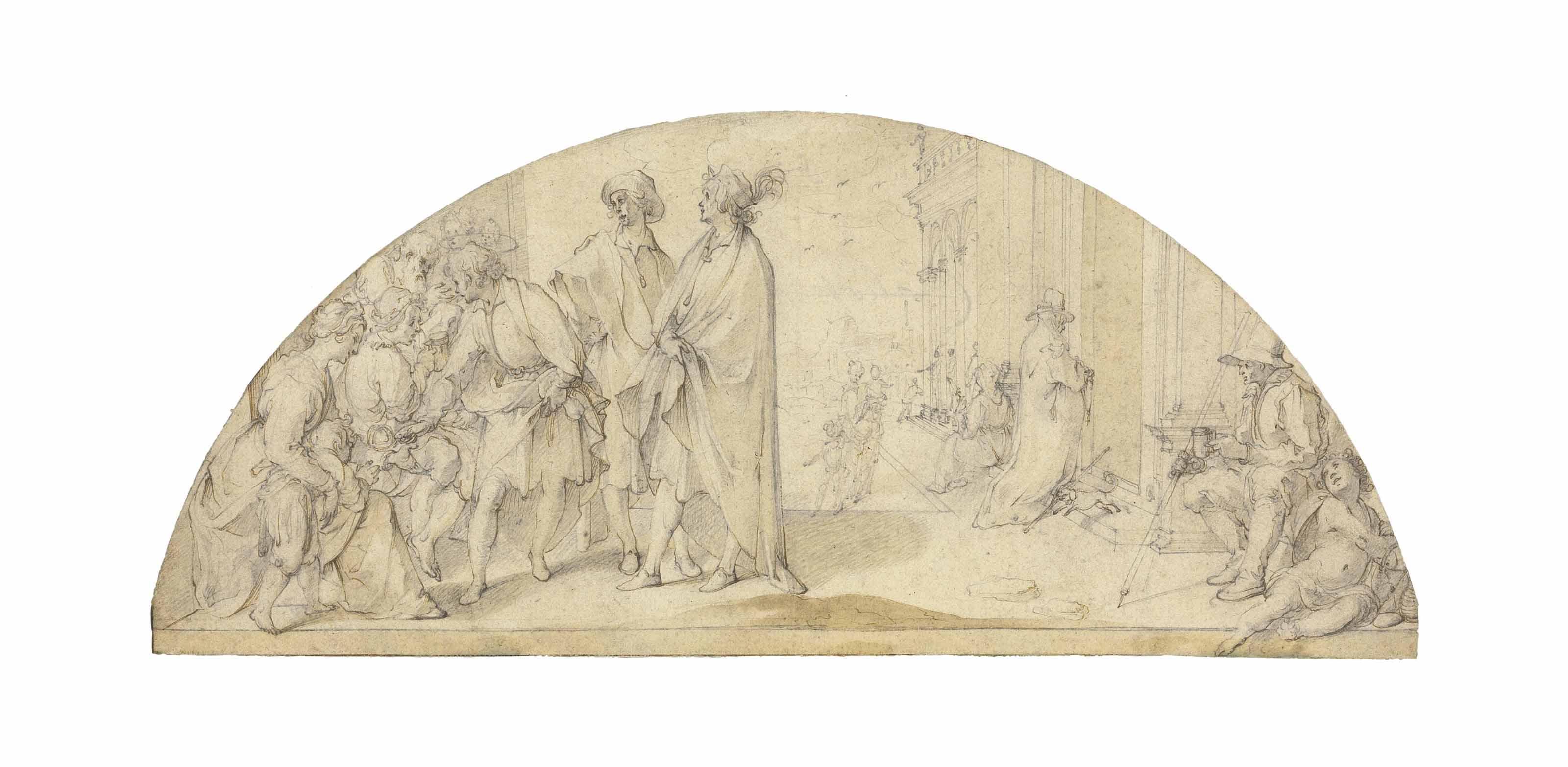 Ventura Salimbeni - A Saint Giving Alms To The Poor: Design For A Lunette