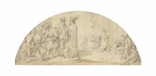 Ventura Salimbeni - A Saint Giving Alms To The Poor: Design For A Lunette