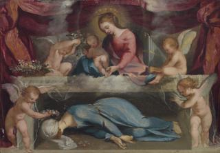 Ventura Salimbeni - The Madonna and Child with the martyred Saint Cecilia and infant angels
