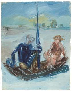 Vera Mikhailovna Ermolaeva - Don Quixote And Sancho Panza On A Boat