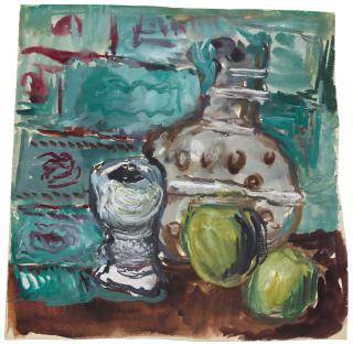Vera Mikhailovna Ermolaeva - Still Life with Decanter and Glass
