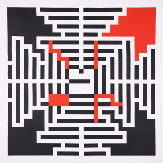 Verena Loewensberg - Komposition Rot/Schwarz/Weiß.