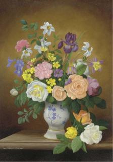 Vernon De Beauvoir Ward - Still life with roses