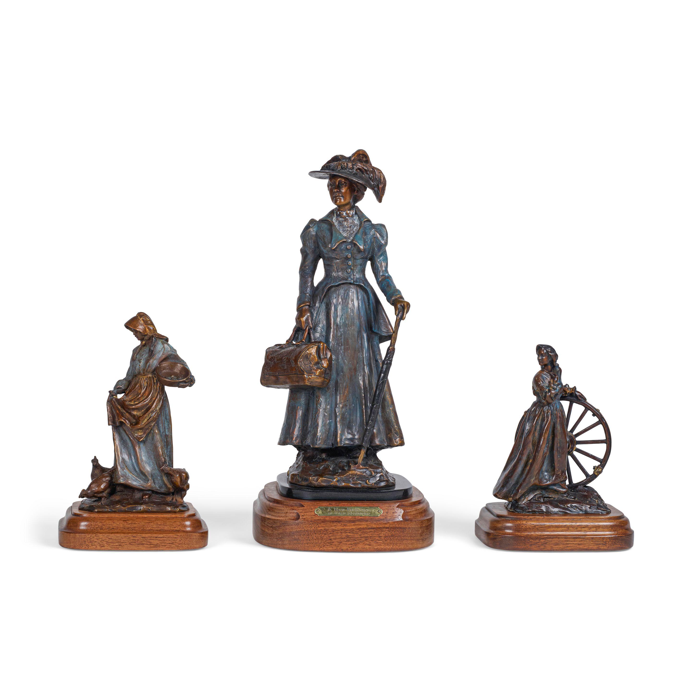 Veryl Goodnight - A New Beginning, No Turning Back and The Gathering (a group of three) first 13 in. high, second 6 3/4 in. high, third 6 3/4 in. high