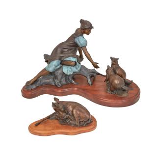 Veryl Goodnight - Prairie Picnic; Sleeping Deer (a group of two)