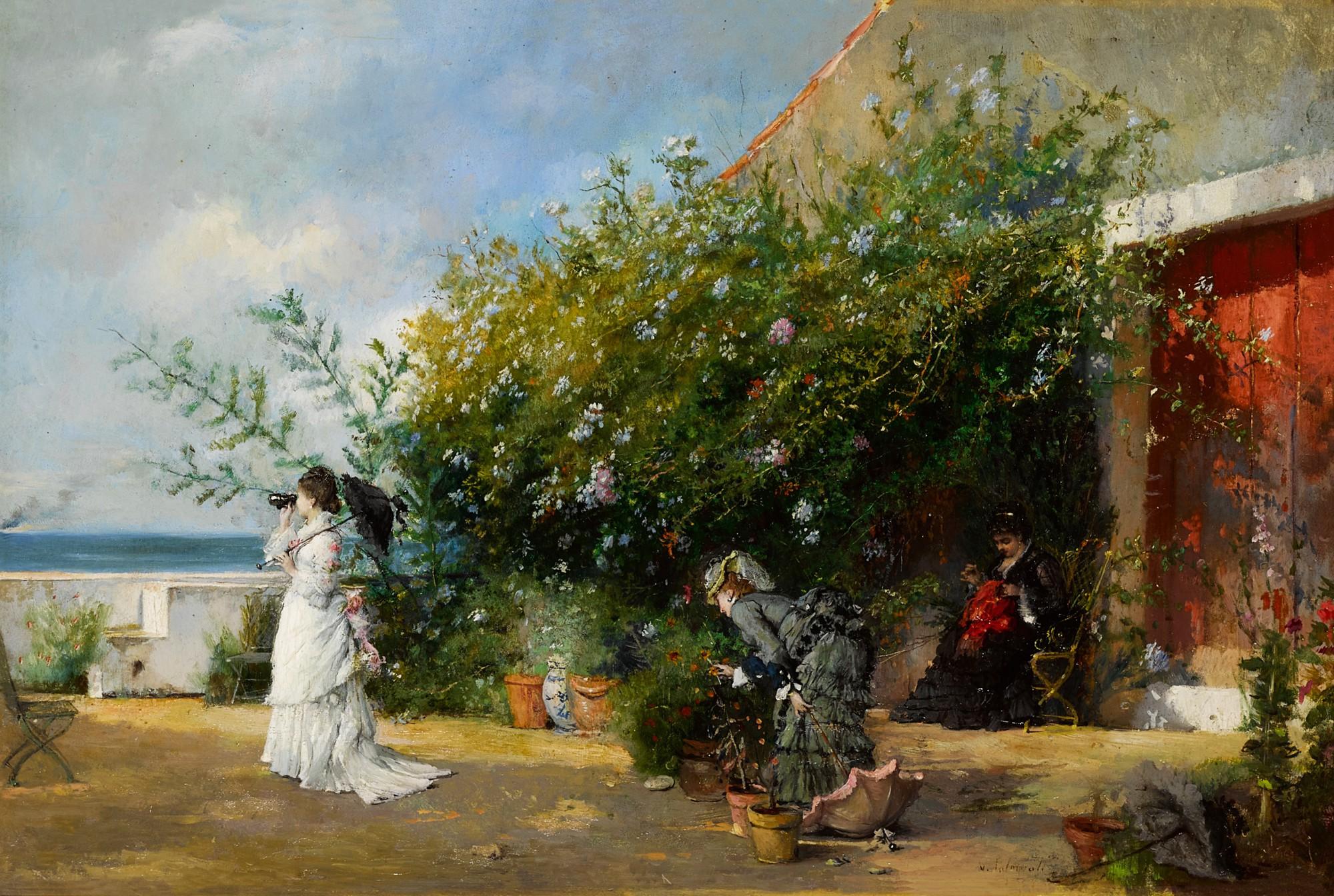 Vicente Palmaroli y González - Looking Out to Sea