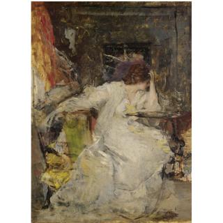 Vicente Palmaroli Y González - Spanish Woman In An Interior