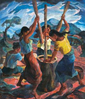 Vicente Silva Manansala - Pounding Rice