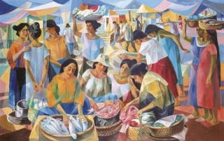 Vicente Silva Manansala - Tiangge (Market scene)