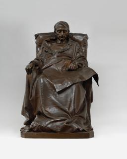 Vicenzo Vela - The Last Moments Of Napoleon, A Cast Bronze Figure