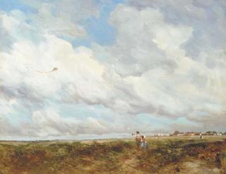 Vickers De Ville, R.B.S.A. - On the common, kite flying