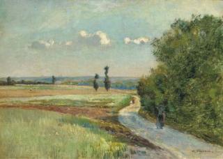 Victor Alfred Paul Vignon - A Path In A Pastoral Landscape