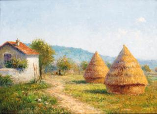 Victor Alfred Paul Vignon - Haystacks on a summer\'s day