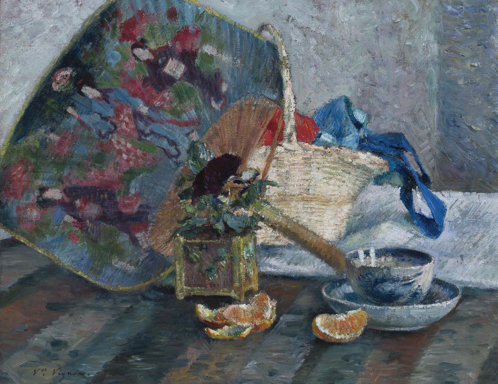 Victor Alfred Paul Vignon - Nature Morte À L’Éventail Japonais