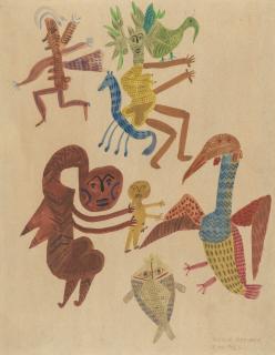 Victor Brauner - Personnages, oiseaux, poissons