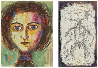 Victor Brauner - Portrait Of A Girl And A Totemic Figure: Two Works