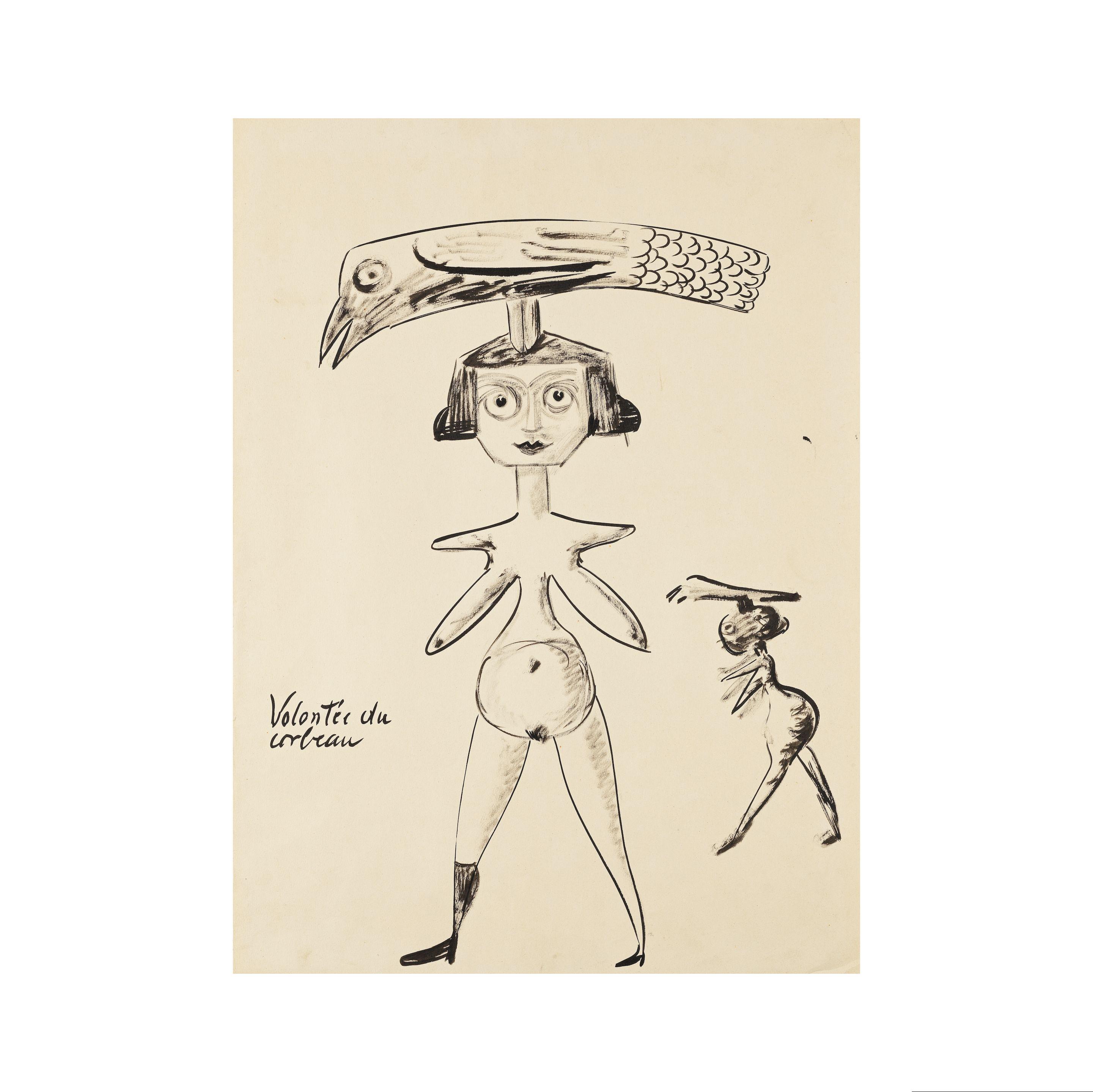 Victor Brauner - Volontée du Corbeau (Portrait de Marghit)