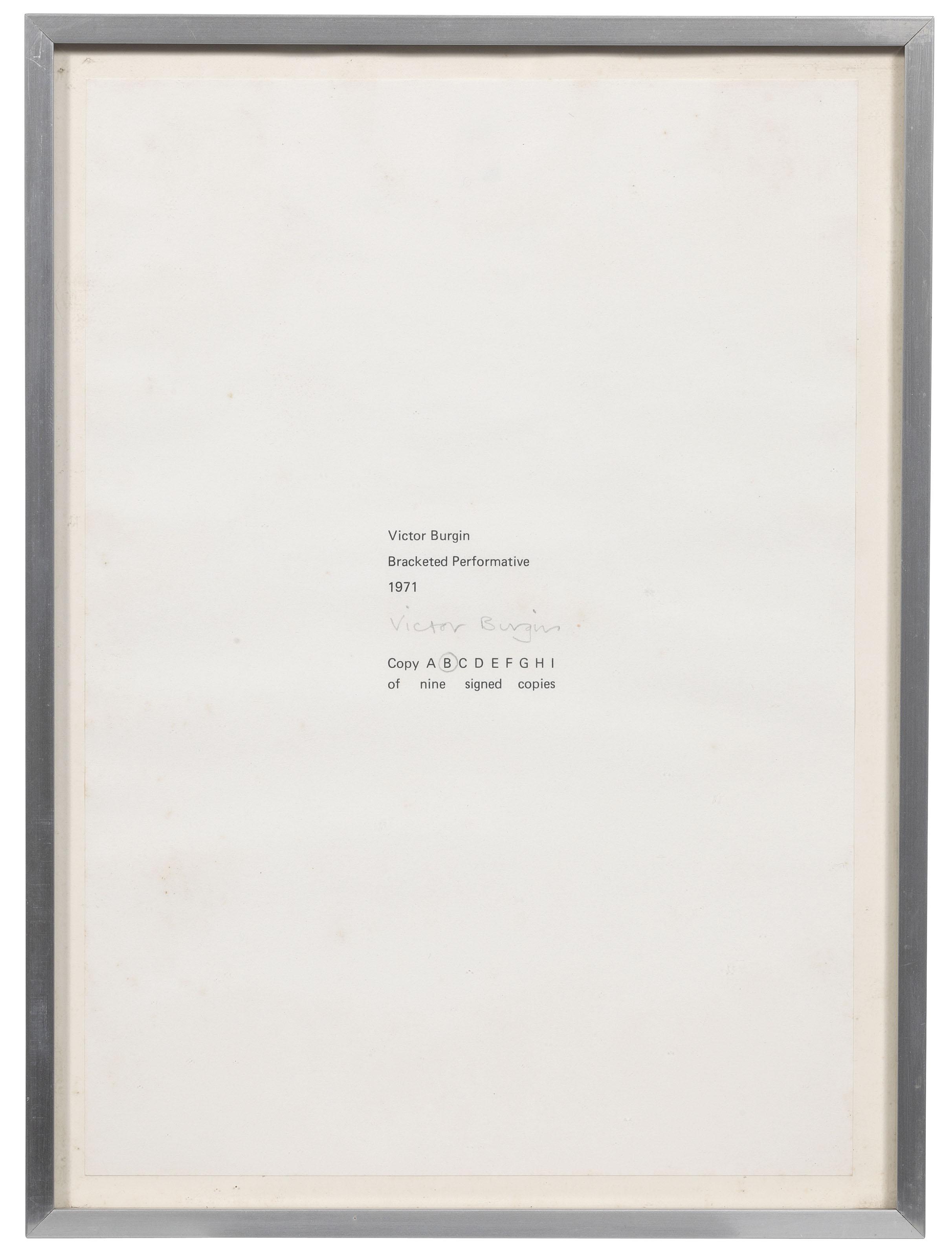 Victor Burgin - Bracketed Perfomative