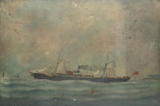 Victor Charles Edouard Adam - SS Camperdown leaving Le Havre, a pair