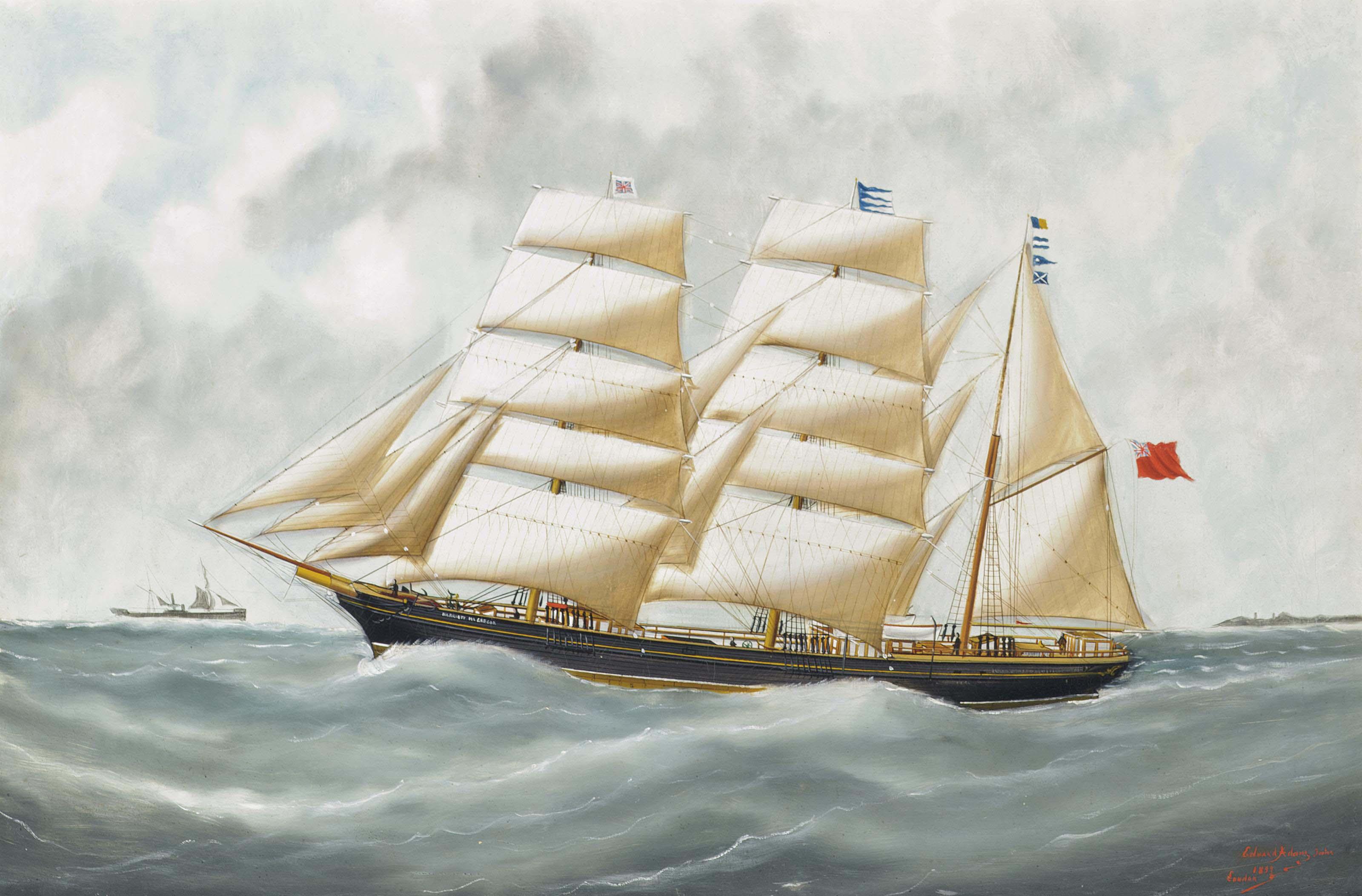 Victor-Charles-Edouard Adam - The English Clipper Harriet Mcgregor In French Waters Off Le Havre