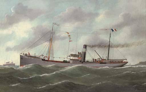 Victor-Charles-Edouard Adam - The French coaster Le Perrey outward-bound from Le Havre