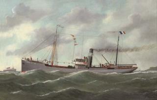 Victor-Charles-Edouard Adam - The French coaster Le Perrey outward-bound from Le Havre