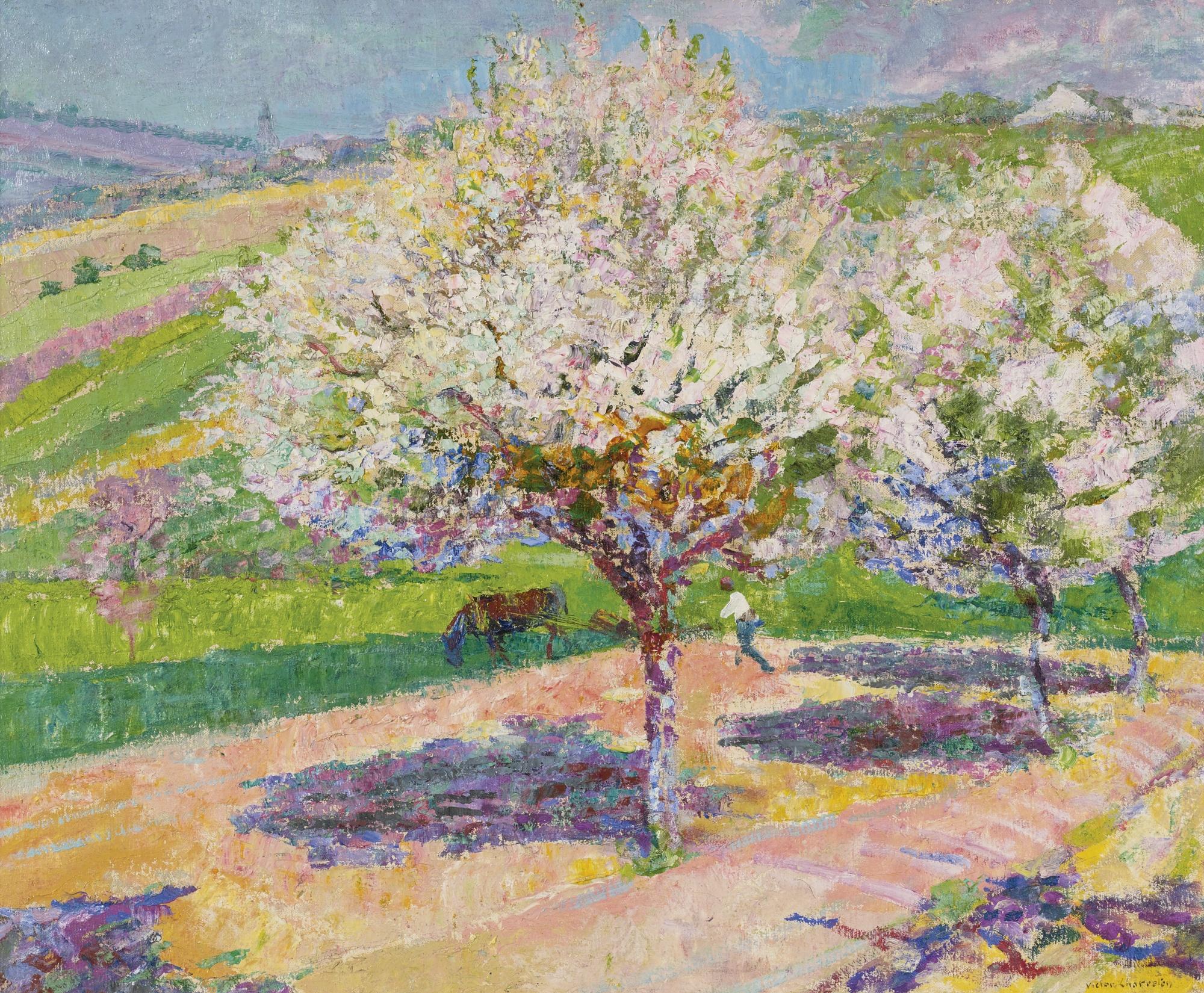Victor Charreton - Arbres En Fleur Dans La Prairie