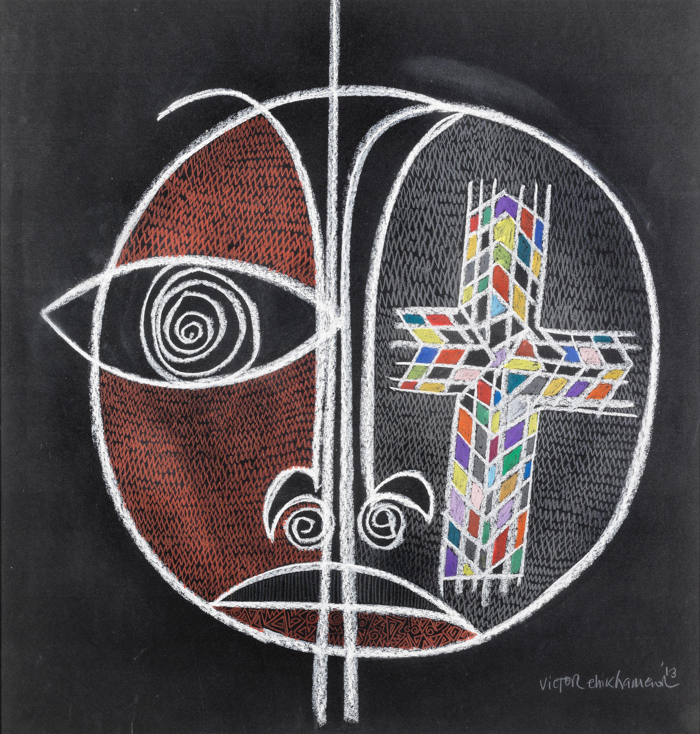 Victor Ehikhamenor - Untitled (two halves)