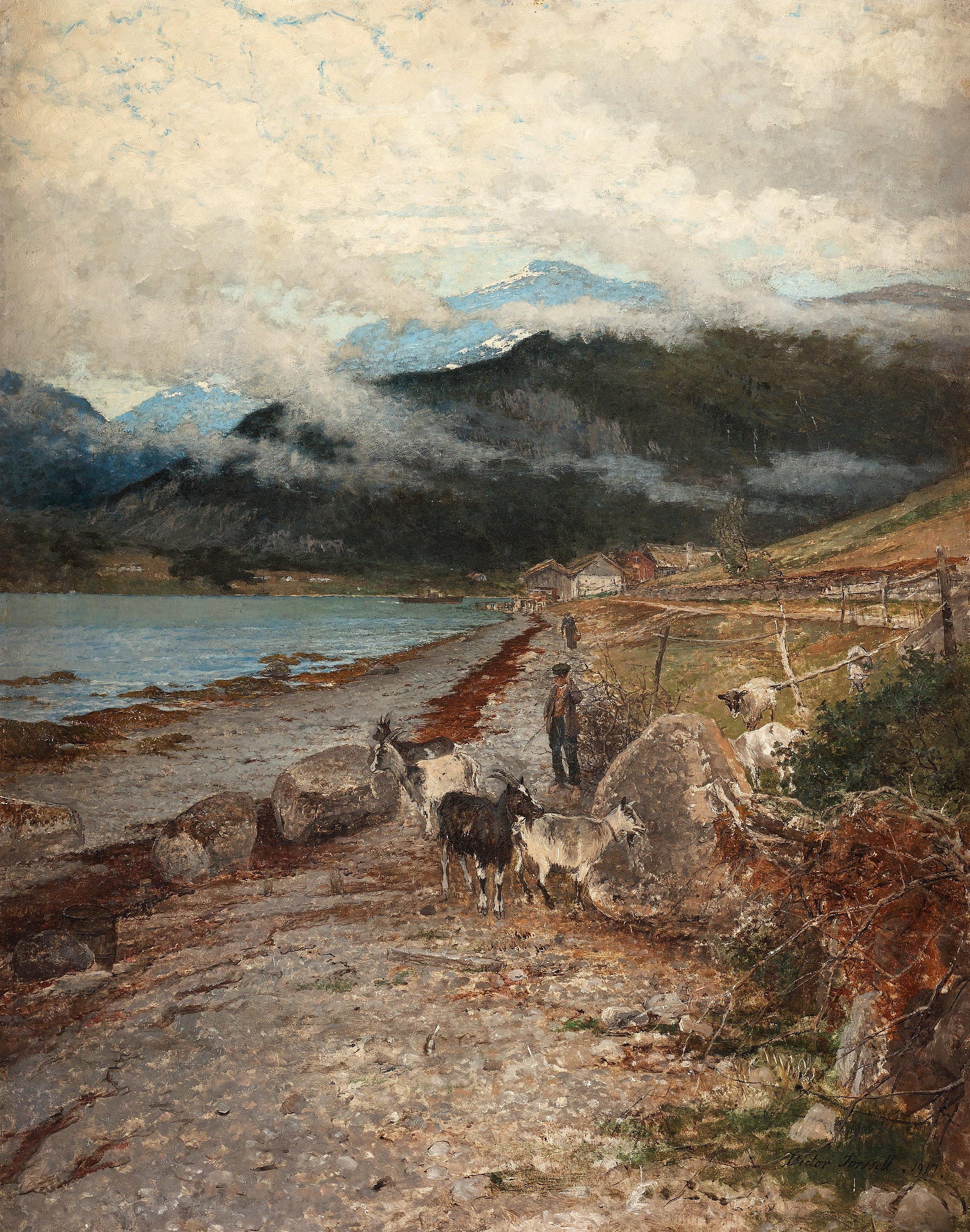 Victor Forssell - A boy with a heard of goats