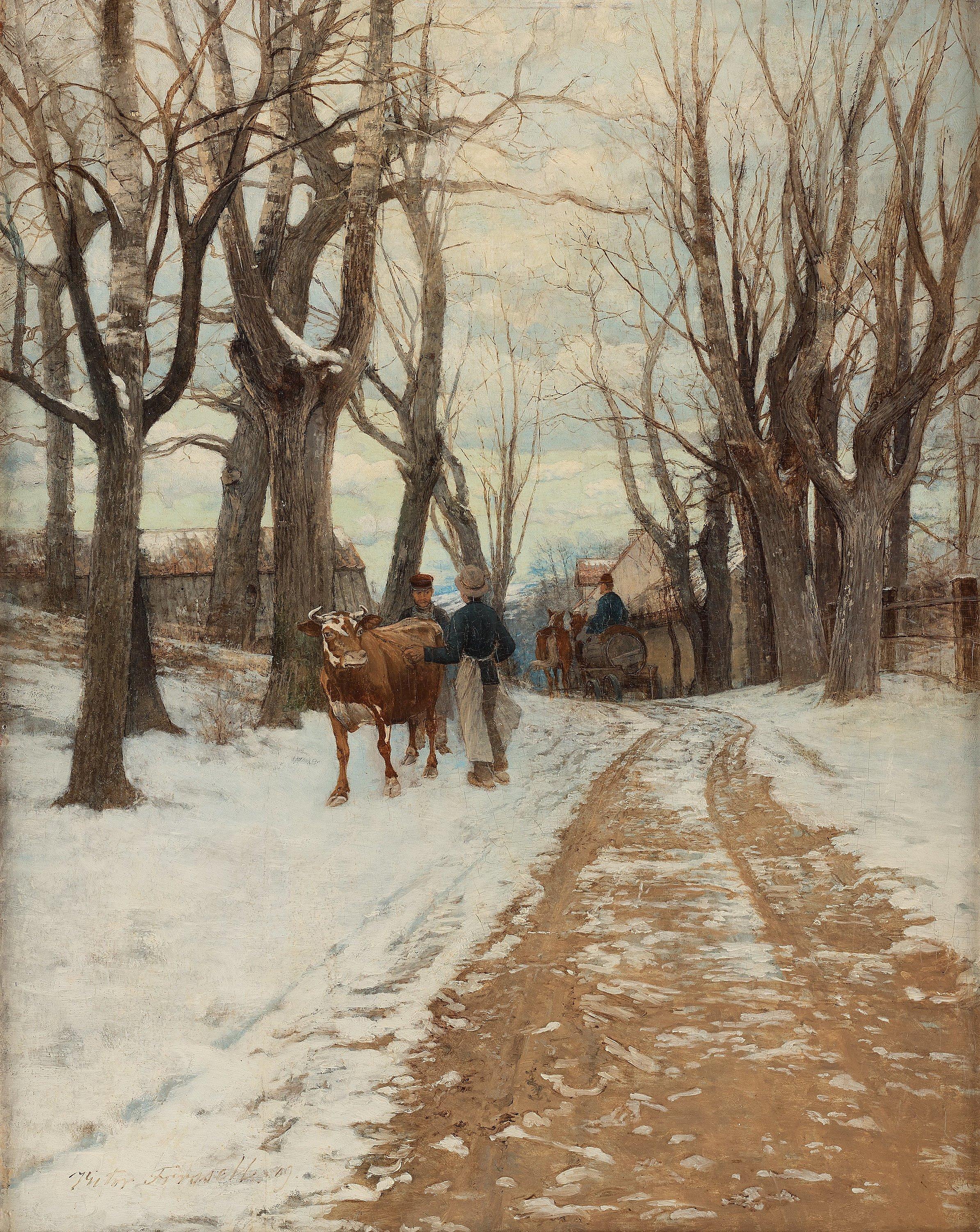 Victor Forssell - Winter road, Stockholm.