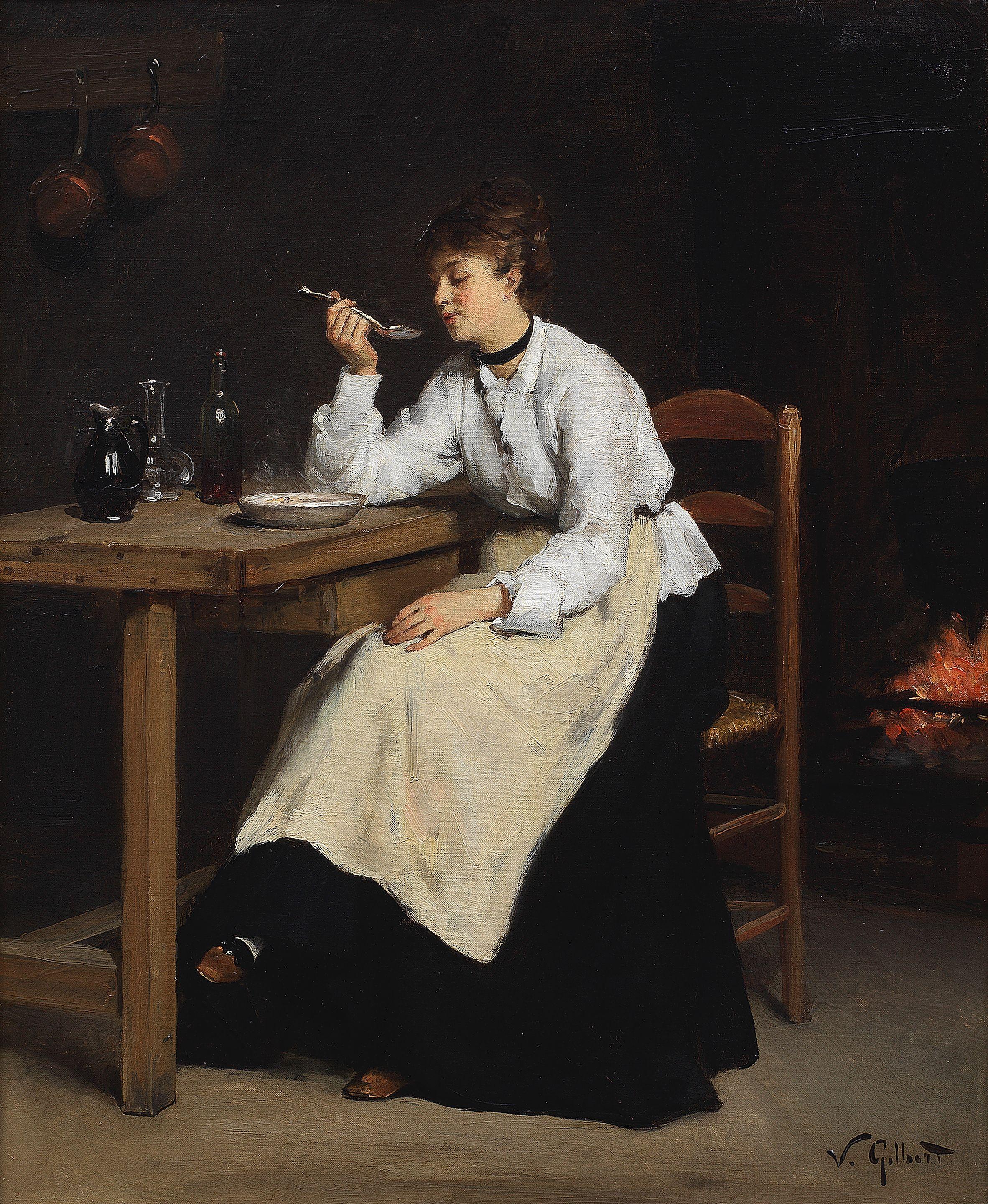 Victor Gabriel Gilbert - A meal by the fire