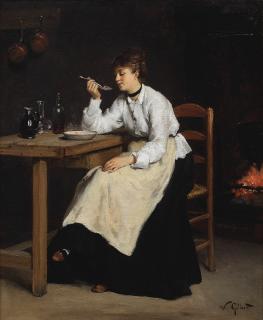 Victor Gabriel Gilbert - A meal by the fire