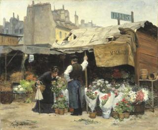 Victor-Gabriel Gilbert - At the Flower Market