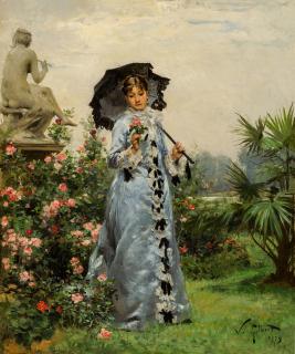 Victor Gabriel Gilbert - Élégante à la rose