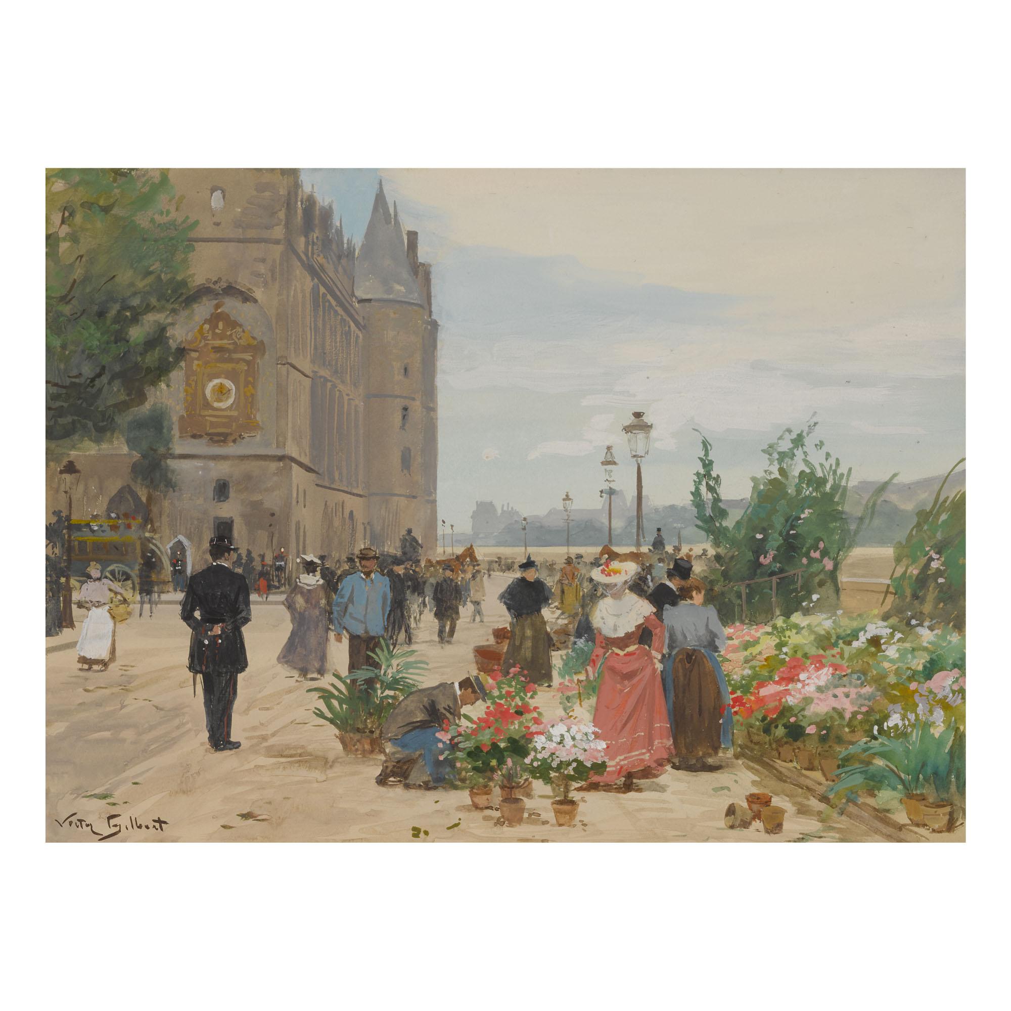 Victor Gabriel Gilbert - Flower Seller Outside The Conciergerie, Paris