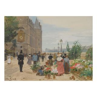 Victor Gabriel Gilbert - Flower Seller Outside The Conciergerie, Paris